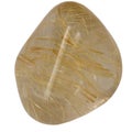 Quartz with rutile pebble macro isolated Royalty Free Stock Photo