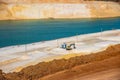 Quartz sand quarry with lake