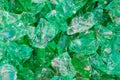 Quartz stone, glass rocks in green