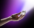 Quartz Wand in Magenta White Light Royalty Free Stock Photo