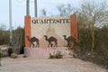Quartzsite, Arizona Sign with Camels Royalty Free Stock Photo