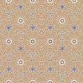 Quasicrystal artistic ornament or seamless medieval pattern with stylized stars in arabic style. Sacred geometry. Vector