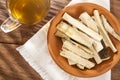 Quassia Amara - Stems Of Quassia Medicinal plant; On Wood Background