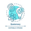 Quaternary blue concept icon. Knowledge sector idea thin line illustration. Information-based service. Research and Royalty Free Stock Photo