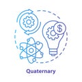 Quaternary blue concept icon. Knowledge sector idea thin line illustration. Information-based service. Research and Royalty Free Stock Photo