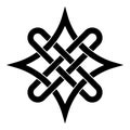 Quaternary celtic knot symbol choosing right path, knot sign of choosing good and evil stock illustration
