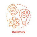 Quaternary red concept icon. Knowledge sector idea thin line illustration. Information-based service. Research and Royalty Free Stock Photo