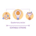 Quaternary sector concept icon. Knowledge sector idea thin line illustration. Intellectual activity, research and