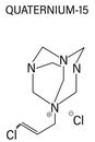 Quaternium-15 molecule. Skeletal formula. Royalty Free Stock Photo
