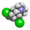 Quaternium-15 surfactant and preservative molecule (formaldehyde releaser). 3D rendering. Atoms are represented as spheres with