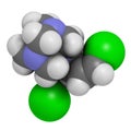 Quaternium-15 surfactant and preservative molecule (formaldehyde releaser). 3D rendering. Atoms are represented as spheres with