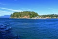 Quadra Island Quathiaski Cove from Campbell River Ferry, Discovery Islands, British Columbia, Canada Royalty Free Stock Photo