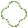 Quatrefoil Frame Green Leaf