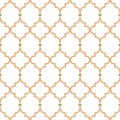 Quatrefoil gold lines seamless pattern. Oriental net tiles design classic decorative ornament.