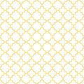 Traditional Quatrefoil Pattern, yellow lattice on white background