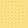 White and yellow Quatrefoil Lattice Pattern, seamless vector background. Royalty Free Stock Photo