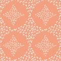 Quatrefoil seamless vector pattern background. Scribbled hand-drawn backdrop with historical foil motifs in pink, white Royalty Free Stock Photo