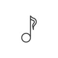 Quaver or eighth music note line icon Royalty Free Stock Photo