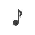 Quaver or eighth music note vector icon