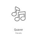 quaver icon vector from fine arts collection. Thin line quaver outline icon vector illustration. Linear symbol for use on web and