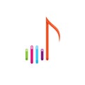 quaver music note icon vector element concept design