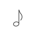 Quaver music note outline icon Royalty Free Stock Photo