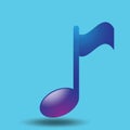 quaver musical note. Vector illustration decorative design