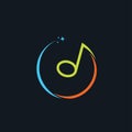 quaver note music circle icon vector concept design template Royalty Free Stock Photo