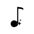 Quaver note musical harmony melody sound music silhouette style icon Royalty Free Stock Photo