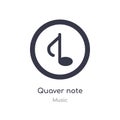 quaver note outline icon. isolated line vector illustration from music collection. editable thin stroke quaver note icon on white