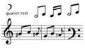 Quaver rest musical notes Royalty Free Stock Photo