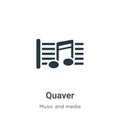 Quaver vector icon on white background. Flat vector quaver icon symbol sign from modern music and media collection for mobile Royalty Free Stock Photo