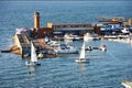 Quay of the port city Vladivostok/Beacon