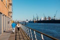 Quay runners in Hamburg port Royalty Free Stock Photo