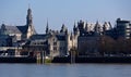 Quay Schelde, Steen, Antwerp, Belgium, in the mist Royalty Free Stock Photo