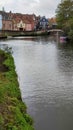 Quayside and Fye Bridge, River Wensum, Norwich, Norfolk, England, UK Royalty Free Stock Photo