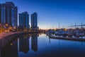 Quayside Marina before Sunrise Royalty Free Stock Photo