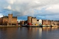 The Quayside in Port of Leith, the historic district of Edinburgh City Royalty Free Stock Photo