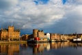 The Quayside in Port of Leith, the historic district of Edinburgh City Royalty Free Stock Photo