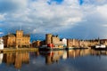 The Quayside in Port of Leith, the historic district of Edinburgh City Royalty Free Stock Photo