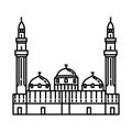 Quba Mosque in Madinah Icon. Doodle Hand Drawn or Outline Icon Style