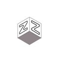 Qube ZZ 2 letter Vector logo,Qube logo,Font logo Royalty Free Stock Photo