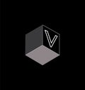 Qube V letter Vector logo Royalty Free Stock Photo