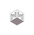 Qube WW 2 letter Vector logo,Qube logo,Font logo Royalty Free Stock Photo