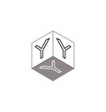 Qube YYY 2 letter Vector logo,Qube logo,Font logo Royalty Free Stock Photo