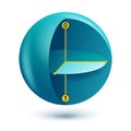 Qubit 3D icon - basic unit of quantum computing Royalty Free Stock Photo