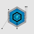 Qubit inside quantum computer - bloch sphere, schematic representation of quantum bit.