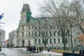 QUEBEC, canada - dec, 2019 in winter time. place near Fountain Monument of Faith