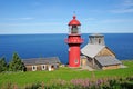 Quebec; Canada- june 25 2018 : lighthouse of Pointe a la Renommee in Gaspesie Royalty Free Stock Photo