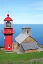Quebec; Canada- june 25 2018 : lighthouse of Pointe a la Renommee in Gaspesie Royalty Free Stock Photo